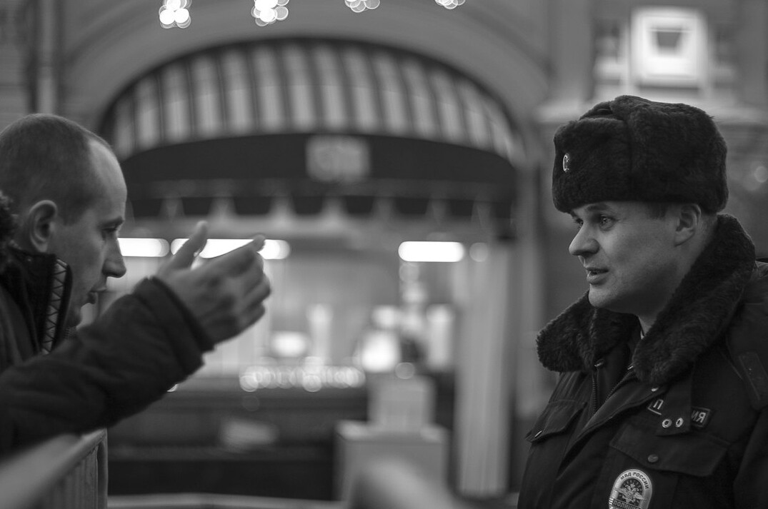 store detective confronting suspect