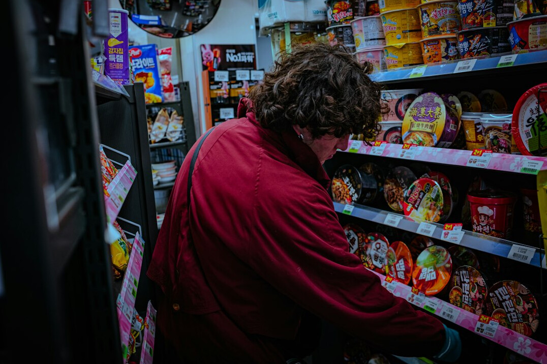 suspicious shopper in store